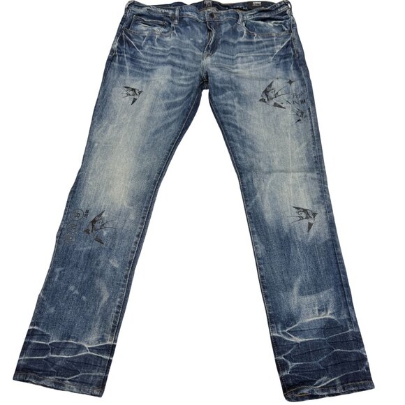 NEW PRPS Blue Cayenne Super Skinny Fit Distressed Art Jeans Size 42 Stretch NWT - Picture 1 of 10